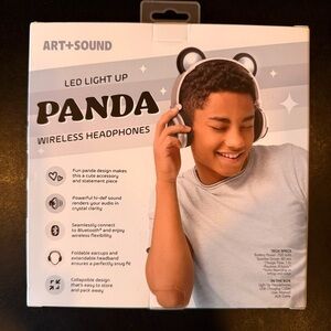 New! Art + Sound LED Light up panda wireless headphones